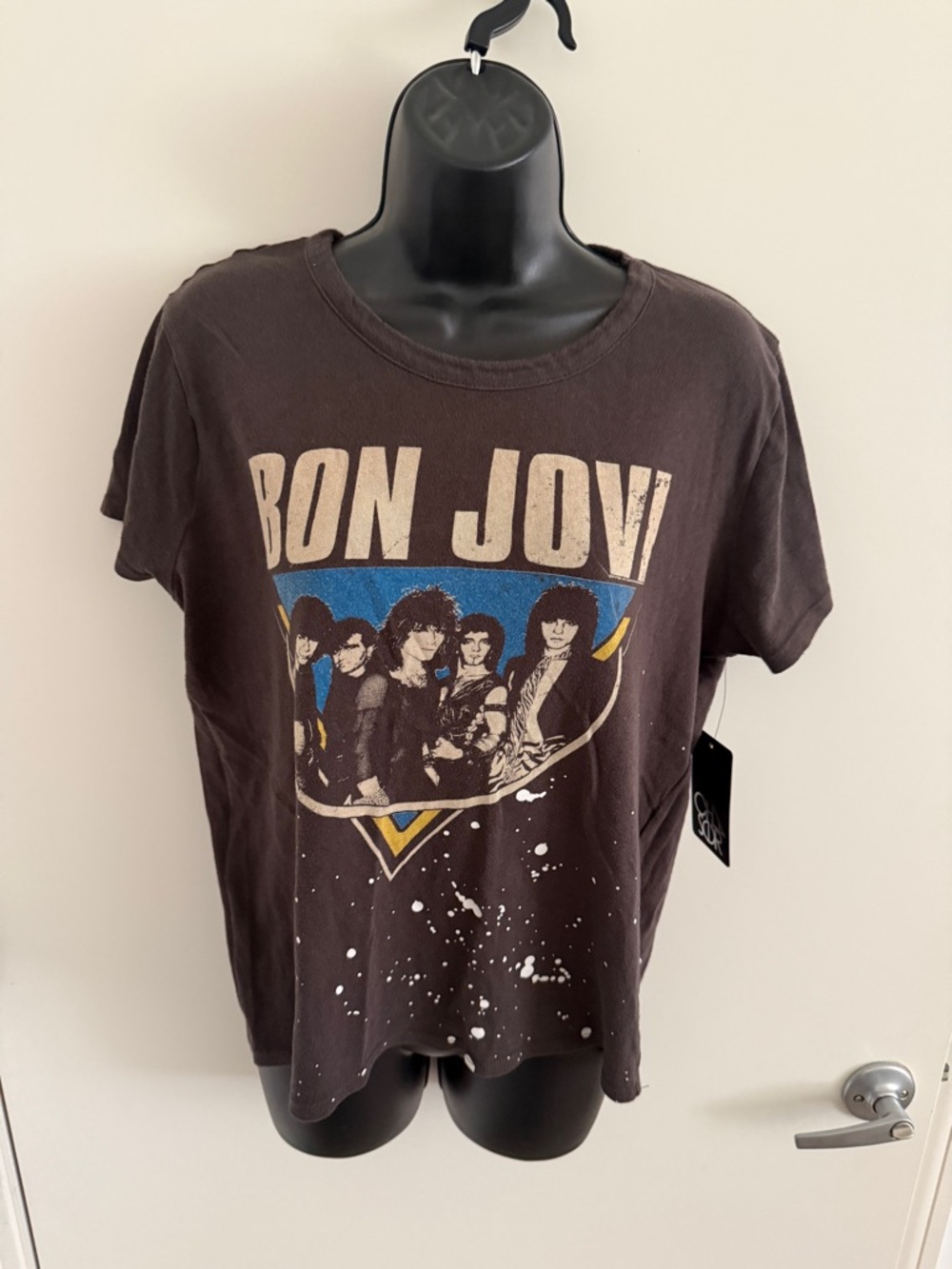BNWT Chaser Black Bon Jovi Short Sleeve Graphic Tee